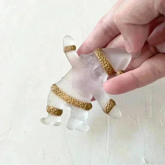 Vintage Christmas Ornament Frosted Clear Glass Gold Lot of 6 RARE - Picture 8 of 12